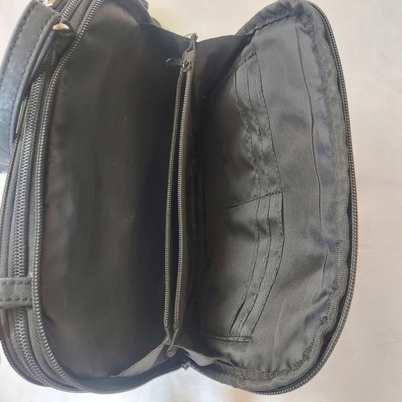 Women's MultiSac Zippy Crossbody Bag Black Silver Tone - Picture 11 of 14